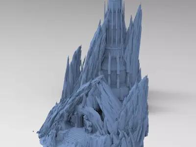 Castle Spiked Rocks 3D model