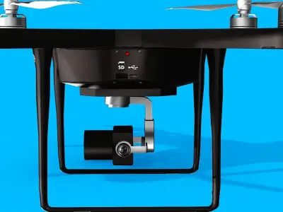 DRONE WITH CAMERA Low-poly 3D model