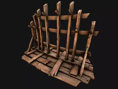 Medieval Crossbow Weapon Rack Stand Armory Pack Low-poly 3D model