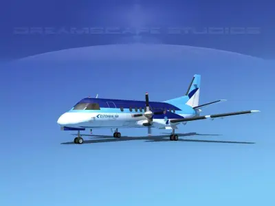 SAAB SF340 Estonian Air 3D model