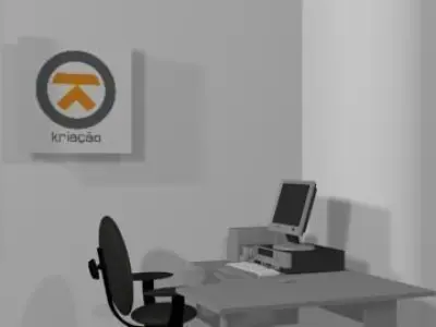 web design office - 3d model a 3D model