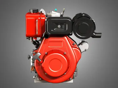KD192F Single Cylinder Air-Cooled Engine 3D model