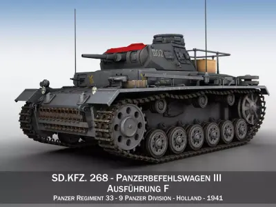 PzBefWg III - Ausf F - 9 PzDiv 3D model