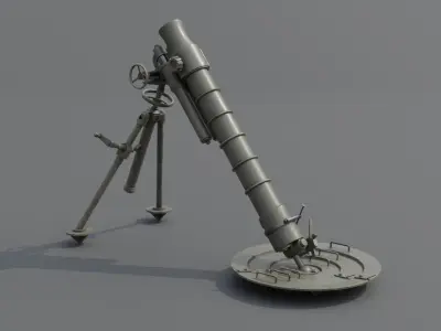 T25 155mm Mortar Low-poly 3D model