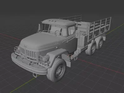 ZIL-131 Soviet Military Flatbed Truck 1966 3D print model