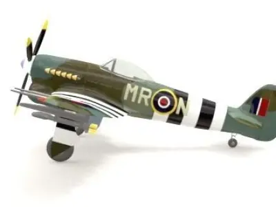 plane british air force spitfire 3D model