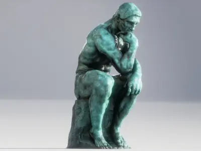 The Thinker Rodin Low-poly 3D model