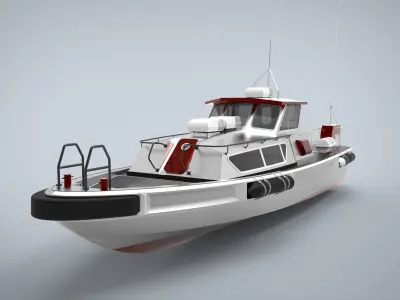 Auminium Patrol Boat Low-poly 3D model