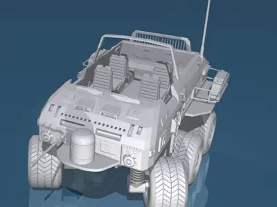 Desert rover with wheels 3D model