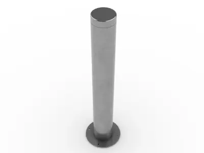 Stainless Steel Bollard with Flat Top 3D model