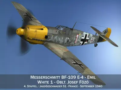 Messerschmitt - BF-109 E - White 1  3D model