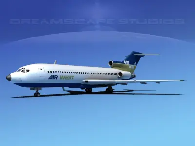 Boeing 727-100 Air West 3D model
