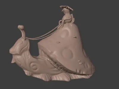 Shroom Snail and Rider Free 3D print model