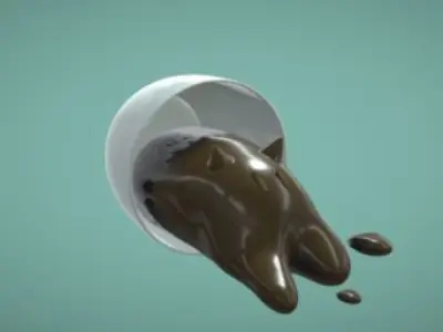 coffeemon coffee cup with chocolate spilled Free 3D model