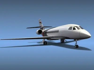 Dassault Falcon 5x private jet 3D model