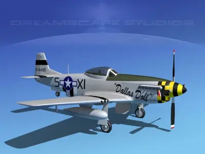 P-51D Mustang Dallas Doll 3D model