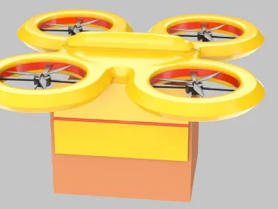Package Delivery Futuristic Drone  3D model
