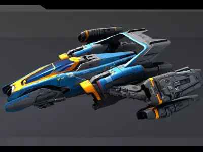 SF Fighter - Plug and Fly Low-poly 3D model