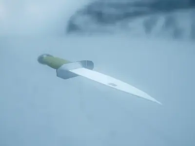Low-Poly Knife in snow Free low-poly 3D model