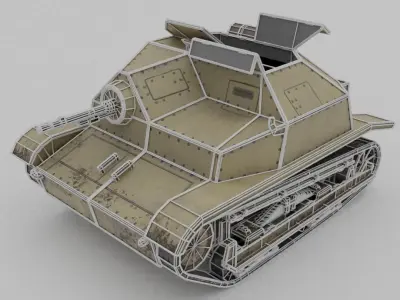 TKS tankette Low-poly 3D model