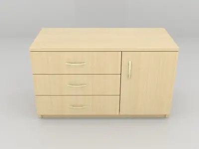 Chest of drawers Free low-poly 3D model