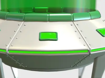 Cartoon UFO  Low-poly 3D model