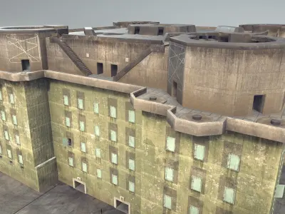 WW2 FlakTurm IV Low-poly 3D model