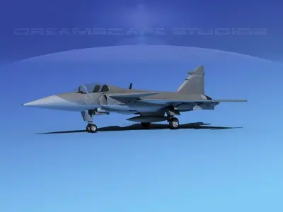 SAAB S39 Gripen Fighter V02 3D model