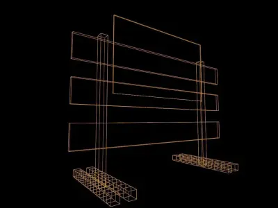 Road closed sign low poly Free low-poly 3D model