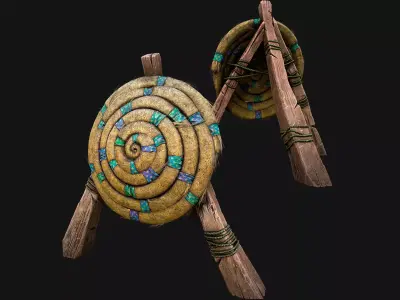 Straw Target Archer Medieval Training Fair Range Barracks Low-poly 3D model