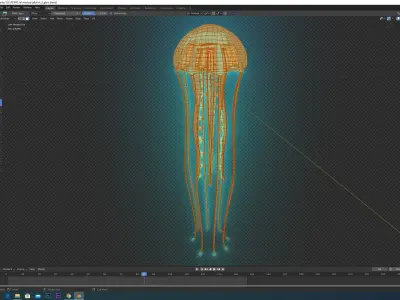 jellyfish glowing Low-poly 3D model