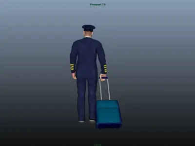 Pilot - Animated Low-poly 3D model