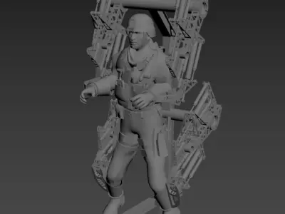 Army Man With Military Textures Pilot 3D model