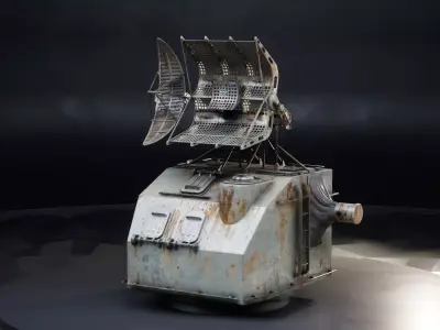 Battleship Gun Fire Control System Director Low-poly 3D model