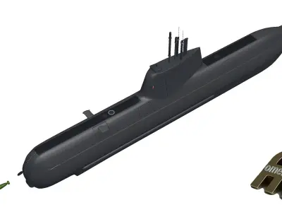 GERMAN SUBMARINE TYPE 212 model 3D model