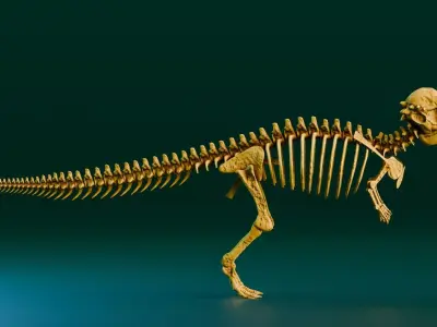 Realistic Ancient Reptilians Fossil - Pachycephalosaurus Low-poly 3D model