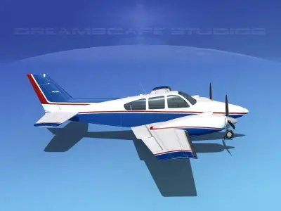 Beechcraft B55 Baron V03 3D model