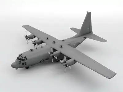 Lockheed AC-130W Stinger II Aircraft Low-poly 3D model