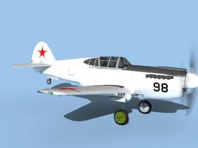 Curtiss P-40F Tomahawk V17 Soviet Union 3D model