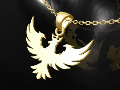 Three Headed Eagle gold pendant jewelry Free 3D print model