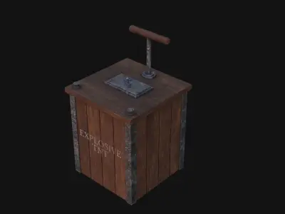 Dynamite Detonator Low-poly 3D model