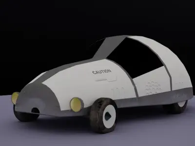 Space Car Low Poly PBR Game Series 1 Free low-poly 3D model