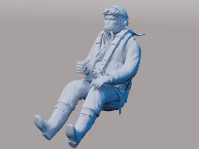 WWII RAF Fighter Pilot 3D print model