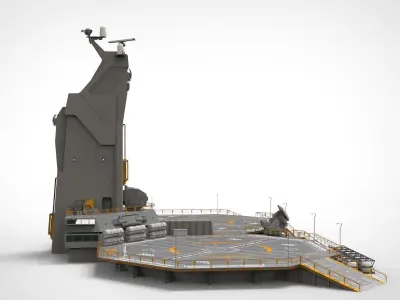 sci-fi Helipad 3D model