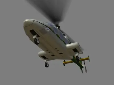 Bell 222 V1 Helicopter Low-poly 3D model