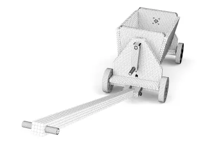 Wooden toy miner trolley 3D model