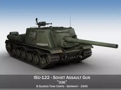 ISU-122 - 336 - Soviet heavy self-propelled gun 3D model