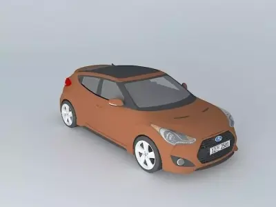 Hyundai Veloster Turbo with 3 0 K emblem Free 3D model