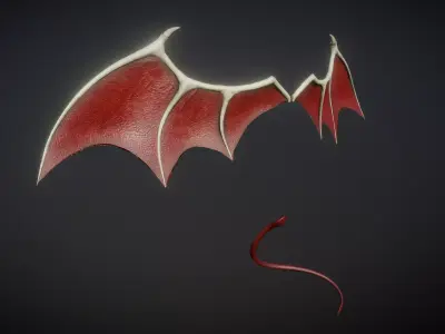 Demon Wings and Tail Low-Poly Low-poly 3D model purchase