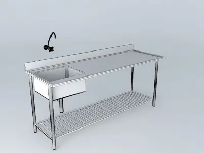 Kit214 Bancada Inox Cuba V2 por Alex Marques Free 3D model